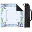 Chinoiserie Mahjong Mat for Table, American Mahjong Mat with Carry Bag, 31.5 x 31.5 Inch, Anti-Slip, Noise-reducing Gaming Table Cover for Poker Board Dominoes Card Games(Blue Monkey)
