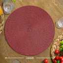 FunWheat Round Braided Placemats Set of 4 Table Mats for Dining Tables Woven Washable Non-Slip Place mats 15 inch(Wine,4pcs)