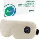 Heated Eye Mask for Dry Eyes, Cordless Warm Eye Compress with 4 Heat Levels, 4-Level Timing, 1000mAh Rechargeable, Blepharitis, Styes, Washable Cover, Travel, Gifts for Family(Beige)