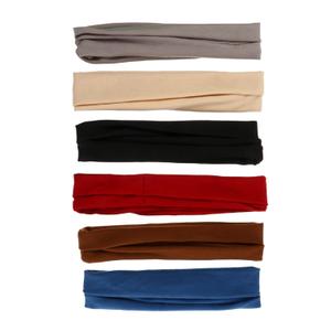 6Pcs Yoga Sweat Wicking Hair Bands for Fitness Stretchy Knot Hair Accessories Light