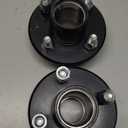 2 Sets 4 on 4'' Trailer Hub Kit for 2000 lbs 1" or 1-1/16" Trailer Straight Axle, 4x4'' Trailer Idler Hub Kit 4 Bolt, Fits 1" and 1-1/16" Spindle, Trailer Hub Kit with Extra Cap & Rubber Plug
