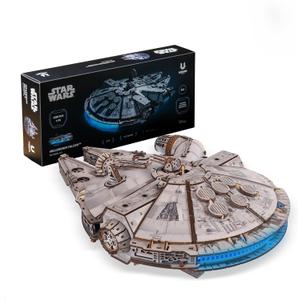UGEARS Star Wars Millennium Falcon Wooden 3D Puzzles for Adults - DIY Mechanical Model Kit, 3D Puzzle Brain Teaser Puzzles for Adults, Wood Model Building Kits, Hobbies for Men and Women