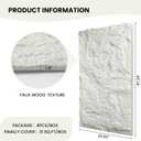 3D Faux Stone Wall Panels, 4-Pack Thicker PU, White Finish, 47.24"L x 23.62"W