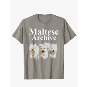 Dog Maltese Archive Funny Dog Lover T-Shirt for Men Women, Size XL
