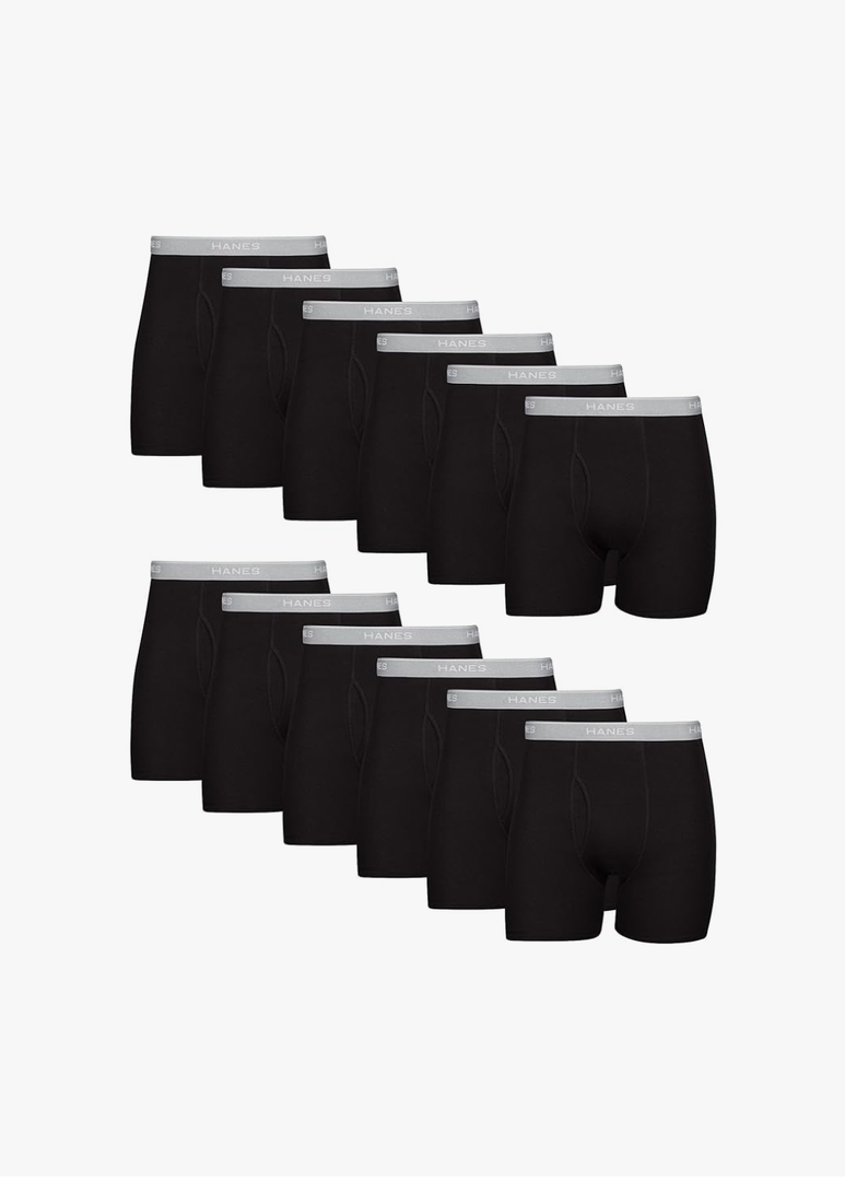 Hanes Men's Boxer Briefs, Cool Dri Moisture-Wicking Underwear, Cotton No-Ride-up for Men, Multi-Packs, Size L
