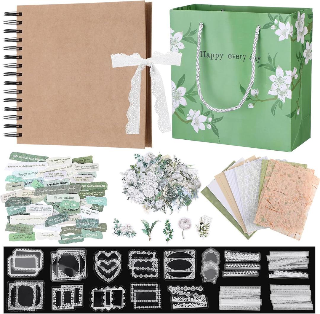 Wedding Guest Book Letters to The Bride Scrapbook | Wedding Planner Book and Organizer with DIY Blank Paper Photo Album Stickers, Decorative Paper Slips Photo Frames Strips