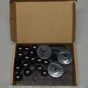 4PCS Car Wheel Center Hub Cap Kit, Hubcaps Accessories for Tesla Model 3 Model Y,56mm Hubcaps Wheel Rim Cover Tesla Center Hub Caps + Lug Nut Covers (Glossy Black Underside+Silver Logo)