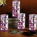 12 Pcs Light Up Graduation Centerpieces- Class of 2026 Graduation Decorations Lantern Boxes for College High School Congrats Graduation Party Supplies(Purple)