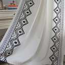 ColorBird Embroidered Boho Curtain for Bedroom, 2 Panels Black and White 84 inch Curtains Rod Pocket Curtain for Living Room Dining Closet Door, 52"wide x 84”length (132 x 213 cm)