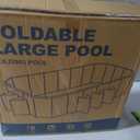 Large Foldable Swimming Pool, Mosaic Design Non-Inflatable Rectangular Pool, Oversized Thickened Framed Pool, Collapsible Pool for Kids Adults, Backyard Outdoor Pool 102.4"x65.0"x19.7"- Blue