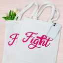 6 Pcs Breast Cancer Awareness Canvas Tote Bag Fight Gift Set Breast Cancers Gifts for Women Chemo Patients