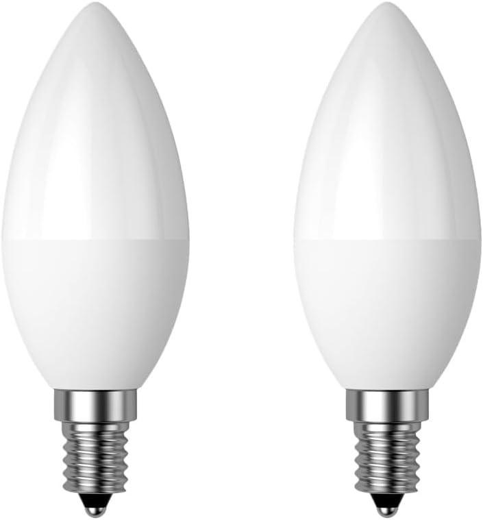 Dusk to Dawn Light Bulb, E12 Candelabra Light Sensing LED Bulbs Auto On/Off 5W 400LM Warm White 3000K for Home Outdoor Yard Porch Patio Garage Pathway, Can Replace 40W Incandescent Bulbs, Pack of 2