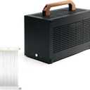 K49-BL Black Mini ITX Case/Wooden Handle/Gen 4 Riser Cable / 8.3L Small Form Factor, Supports GPU up to 300mm, CPU Cooler up to 69mm, USB 3.0 & Type-C Front I/O (K49BL&Gen4 Riser Cable)