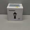 FUDESY Dusk to Dawn Outdoor Post Light, White Modern Exterior Post Lantern with Pier Mount Base, Plastic Waterproof Lamp Light Fixture for Garden Yard Patio Pathway, LED Bulb Included