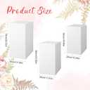 Zonon 3 Pcs Square Pedestal Stands for Party, Metal Display Stands Pillars for Wedding Bridal Ceremony Baby Shower Birthday Party Decorations, 29.5*13.4''(L), 23.6*11.8''(M), 19.7*10.2''(S)(White)