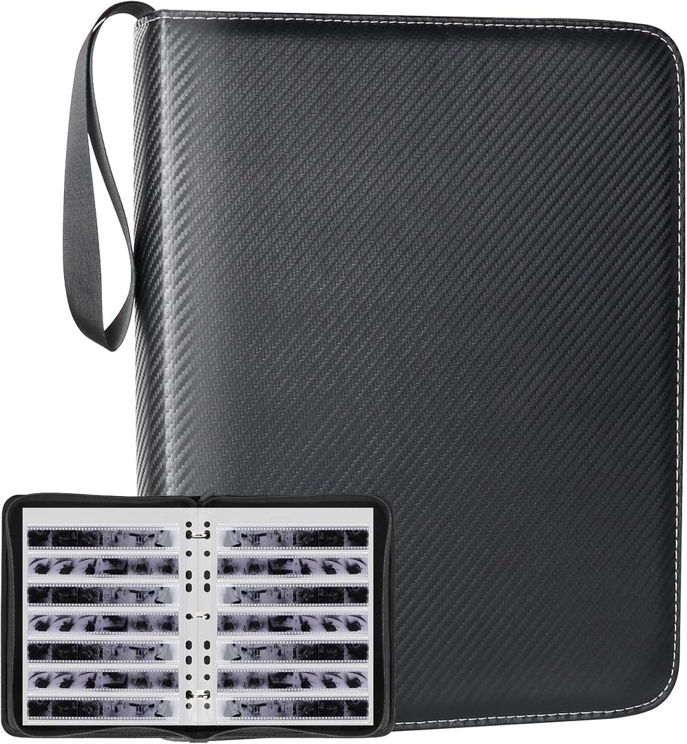 35mm Film Negative Sleeves Storage Kit, 50 Pack 7x6 Acid-Free Archival Pages & Binder Box - Holds 2100 Frames for 35mm/135 Film Collect & Organization