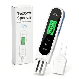 2026 Drinking Water Tester; Digital TDS Meter with Voice Announcement of Test Results; Suitable for Aquariums, Household Distilled Water, and Pool Water Testing Kits (White)