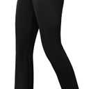 Keriffe Women's Stretchy Yoga Dress Pants High Waisted Straight Leg Casual Work Business Office Slacks 4 Pockets (Black), S