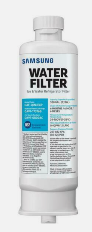 Samsung HAF-QINS/EXP Refrigerator Water Filter - White Pack of 1