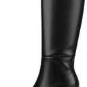 SOVANYOU Kitten Heel Knee High Boots for Women Pointed Toe Tall Boots Wide Calf Boots with Pull-on Style 7