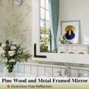 White Farmhouse Bathroom Mirror, 22x30 Inch White Wooded Framed Vanity Mirror for Wall, Rectangular Rustic Wall Decor Mirrors for Entryway Living Room Bedroom