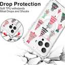 Christmas Case for iPhone 16 Pro Max,Pink Boho Xmas Tree Clear Magnetic Case,Compatible with MagSafe,Soft TPU Bumper Shockproof Protective Cover with Built-in Magnet Ring for Women