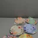 BTaT- Porcelain Floral Plates, 8 inch, Set of 6, Royal Dessert Plates, Appetizer Plates, Floral Plates, Salad Plates, Small Plates, Small Plates Set, Small Dishes, Dinnerware, Mothers Day Gift