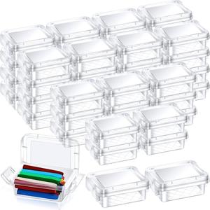 Dcocdeely 24 Pack Mini Plastic Storage Bins with Lid, 4.5"×3.1"×1.8" Clear Latch Small Storage Box Stackable Organizer Container for Crafts, Jewelry Beads, Office Supplies