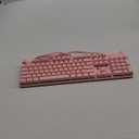 Hot Swappable Mechanical Gaming Keyboard - White Backlit With Blue Switches, 104 Keys, Wired, Pink