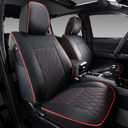 Coverado Leather Seat Covers, Custom Fit for 2005-2023 Toyota Tacoma Double & Crew Cab, SR, SR5, Limited, TRD Sport/Pro/Off Road - Full Set, Red