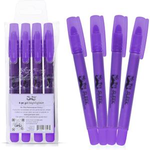 Mr. Pen No Bleed Gel Highlighter, Bible Highlighters, Purple, Pack of 4
