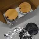 Marble Salt Cellar Set, 2 PCS 11oz Salt and Pepper bowls, Handcrafted from Natural Marble Gift for Mothers Day(White & Black Set)