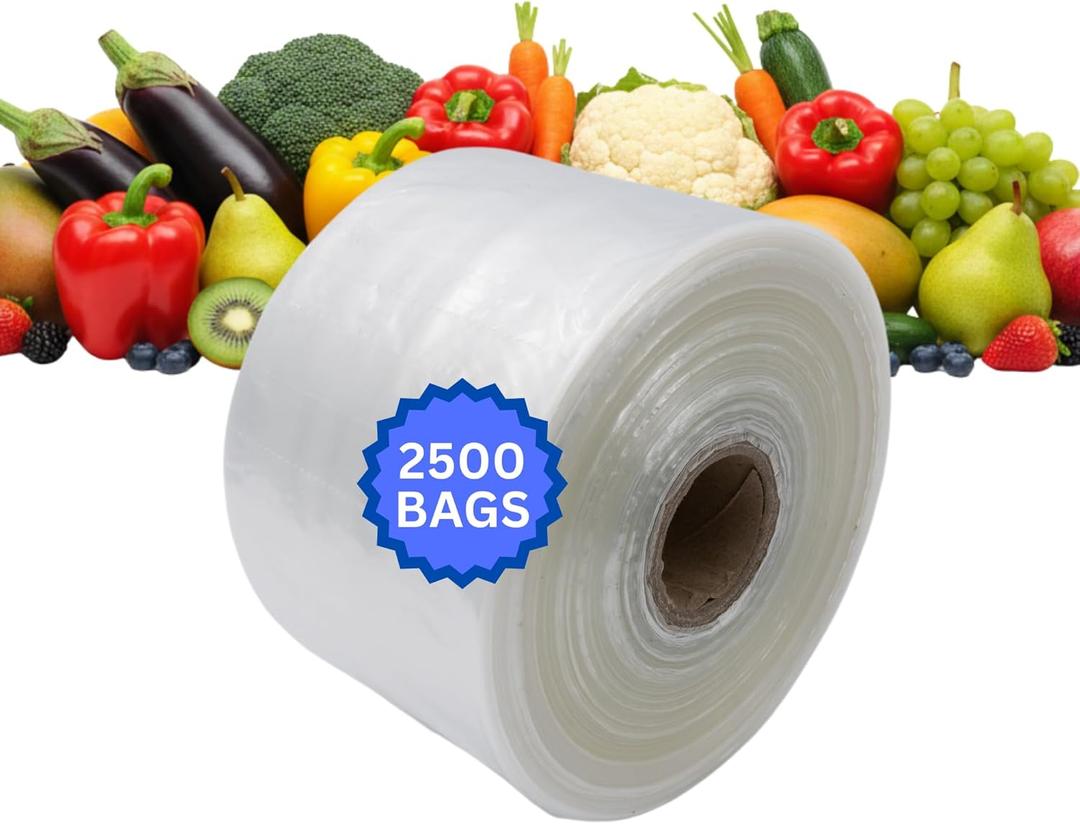 ASSUREPAK Clear Produce Poly Bag On A Roll for Bread, Meat and Groceries - 4"x6" - 2500 Bags - 1 Roll Per Case - 1.0 mil