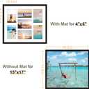 Vittanly 15x17 Collage Picture Frame, Displays 7Pcs 4x6 Pictures with Mat, 4x6 Picture Frames Collage Wall Decor for Horizontal or Vertical Display, Black, 1 Pack