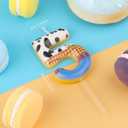 2 x Birthday Number 8 Candles,Cute Cow Birthday Cake Decoration,Cowboy Three Cowgirl Rodeo Party,Baby Shower for Boy Girl Decor Supplies