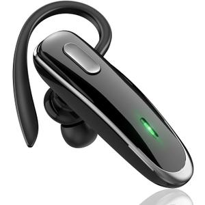 Bluetooth Headset V5.4, Wireless Bluetooth Earpiece with Built-in Dual ENC Mic 10Hrs Talk Time 180 Days Standby for Cell Phone Computer, Mute Buttons Hands-Free Headphones for Trucker/Driver/Business (Black)