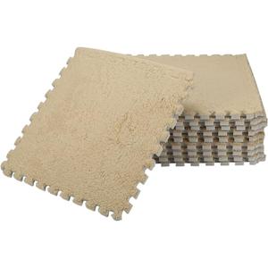 30"/30" 12 Piece Interlocking Foam EVA Fuzzy Mat Flooring Carpet Tiles for Kids - Perfect for Nursery DéCor, Baby Room, Playroom and Kids Room