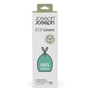 Joseph Joseph IW5 40L/10.6 Gallon Eco Liners Recycled Trash Bags 20 Count (1 Pack) - Grey