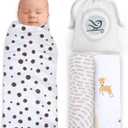 BabySparrow Muslin Swaddle Blankets 3-Pack Brown Deer 47x47 Cotton Baby Swaddles for Newborns, Soft Breathable Receiving Blankets & Newborn Essentials, for Girls & Boys, Single Extra Large
