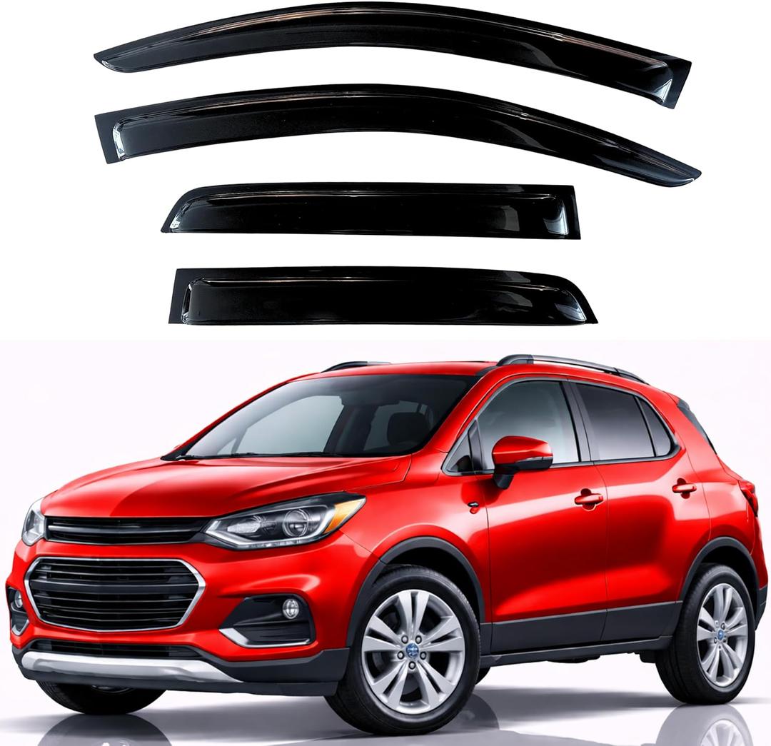 KPY Rain Guards Fit for 2014-2022 Chevrolet/Chevy Trax, Out-Channel Window Visors Vent Wind Deflectors 4PC, Car Accessories for 2013-2022 Buick Encore (Does Not Fit Encore GX)