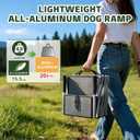 Dog Stairs for Large Dogs, '' Foldable Dog Ramp for Car, SUV & Truck, Non-Slip DogSteps for High Beds, 4-Step Aluminum Frame, Supports up to 250 lbs