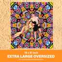 Famstar Beach Blanket Oversized Extra Large 78" X 81",Waterproof Sandproof Beach Blanket 1-7 Adults Lightweight Durable for Travel Camping Hiking Picnic