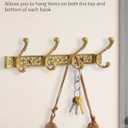 Vintage Coat Rack Wall Mount, Decorative Wall Coat Rack with 4 Hooks for Hanging Key Purse Hat Robe Towel Clothes Unique Hanger for Bathroom Shower Entryway Antique Brass 2 Pack