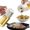 2 in 1 Glass Oil Sprayer and Dispenser for Kitchen, 550ml Olive Oil Bottle, Leakproof Food-Grade Oil Mister & Pourer for Air Fryer, BBQ, Salad, Baking