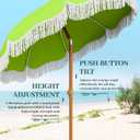 AreShark 7ft Patio Umbrella with Fringe, UPF50+ Beach Umbrella for Table, Pool & Garden, Portable Outdoor Tassels Umbrella w/Fiberglass Ribs&Push Bottom Tilt(Apple Green)