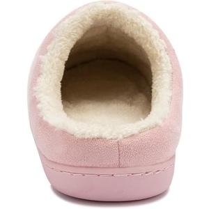 NewDenBer Women's Cozy Memory Foam Slippers Soft Fleece Lined Slip on Indoor Outdoor House Shoes 6-7 Pink