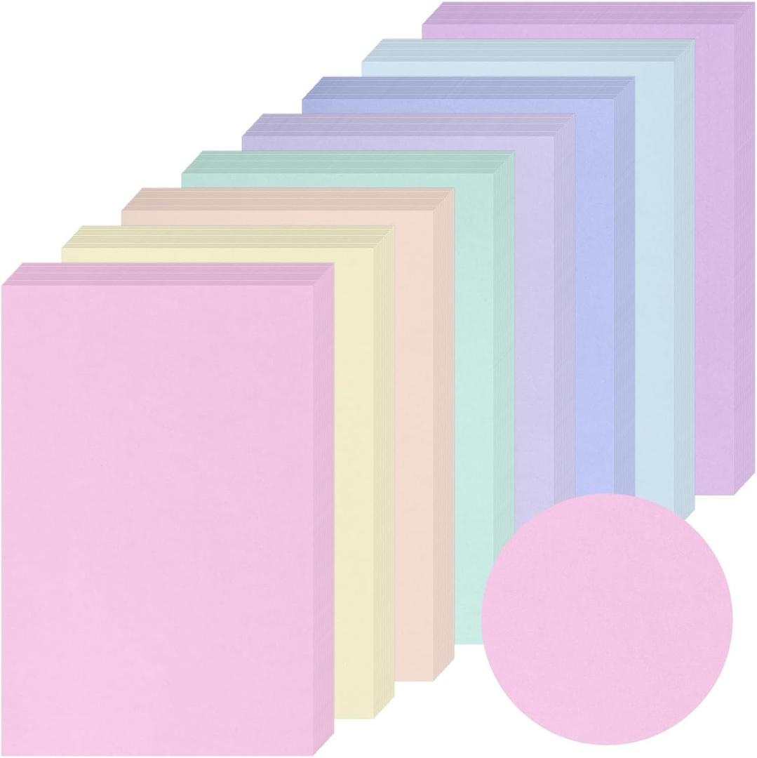 Geyoga 200 Sheets Colored Cardstock Paper Cardstock Starter Kit 4 x 6 Inch 190 GSM Thick Construction Paper Assorted Colors for Craft Scrapbook Party Supplies, 8 Colors(Sweet Color)