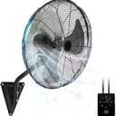 18In Wall Mount Fan, 120 Oscillating Fan and High Velocity 3-Speed Wall Fans, 5500 CFM Industrial Outdoor Wall Fans for Commercial, Garage, Residential, Warehouse - Etl Listed, Black