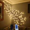 LKGOOD Vines for Room Decor with Remote Control On/ Off Timmer Dim, 7.5FT Artificial Plants Tree Willow Vine Lights Plug in 144 LEDs for Walls Bedroom, Living Room, Indoor Home Decoration(Brown)