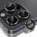 Choiche Compatible for iPhone 16 Pro/iPhone 16 Pro Max Camera Lens Protector, 9H Tempered Glass Camera Cover Screen Protector Metal Ring Decoration Accessories (Black)